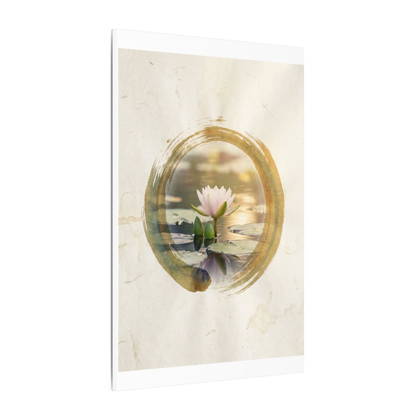 Peaceful Lotus Flower Canvas Art - Enso Zen