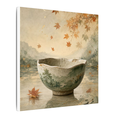 Autumn Ceramic Bowl Watercolor Canvas Art | Cozy Decor
