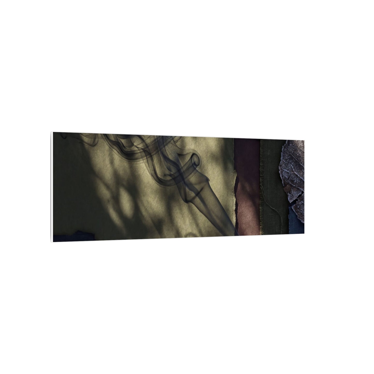 Ma Incense Smoke Canvas Art - Dark Japandi Dark Texture