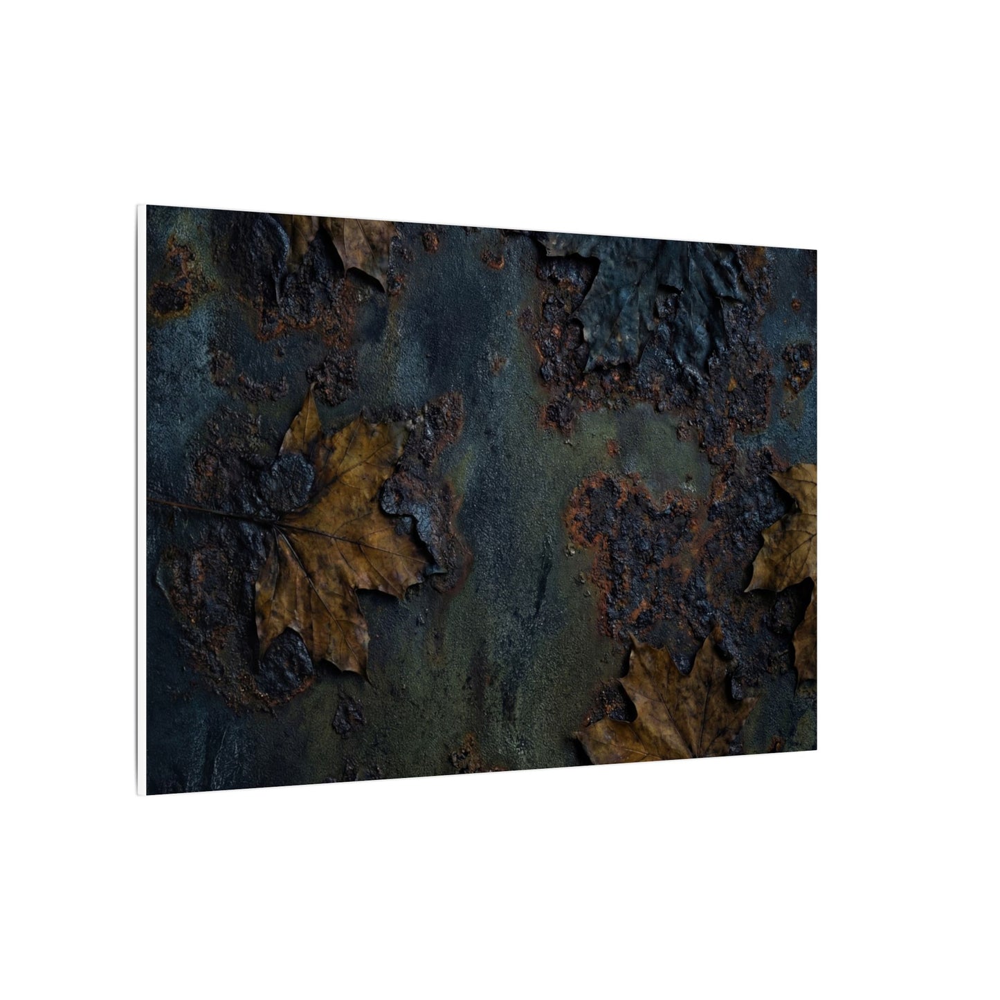 Shibui Rust Patina Canvas Art - Dark Japandi Charcoal Ink