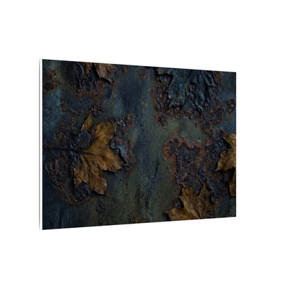 Shibui Rust Patina Canvas Art - Dark Japandi Charcoal Ink