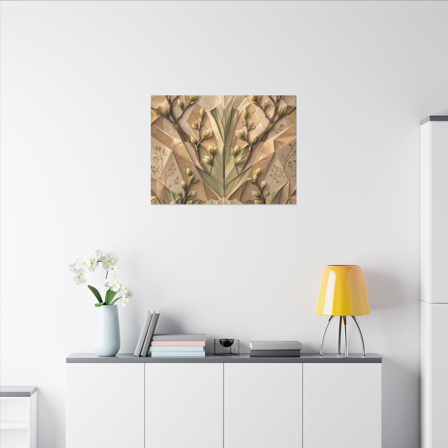 Kanso Paper Fold Canvas Art - Japandi Japanese Pattern