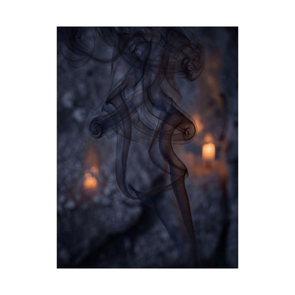 Bold Incense Smoke Wall Art Print - Shadow Zen Dark Japandi
