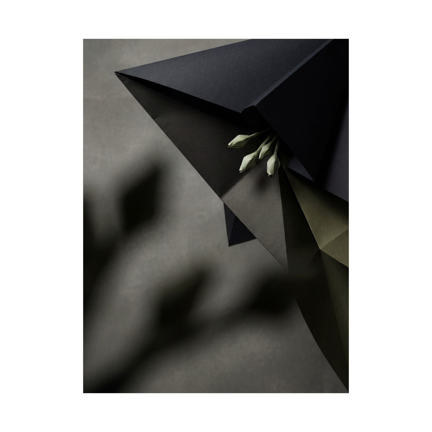 Paper Fold Wall Art Print | Spring Dark Japandi Moody Minimal Art