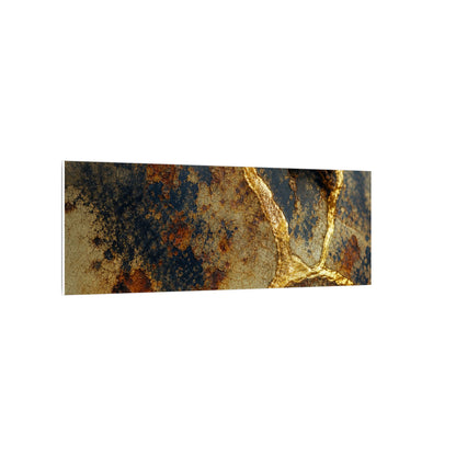 Datsuzoku Rust Patina Canvas Art - Kintsugi Crackle Gold