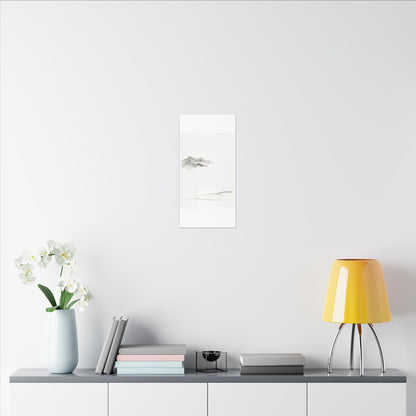 Winter Mountain Mist Minimal Line Canvas Art | Elegant Decor