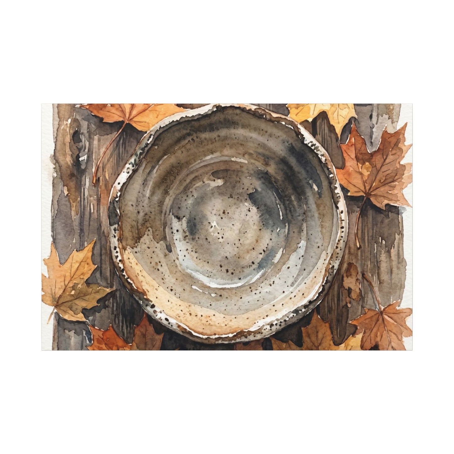 Ma Ceramic Bowl Canvas Art - Japandi Watercolor