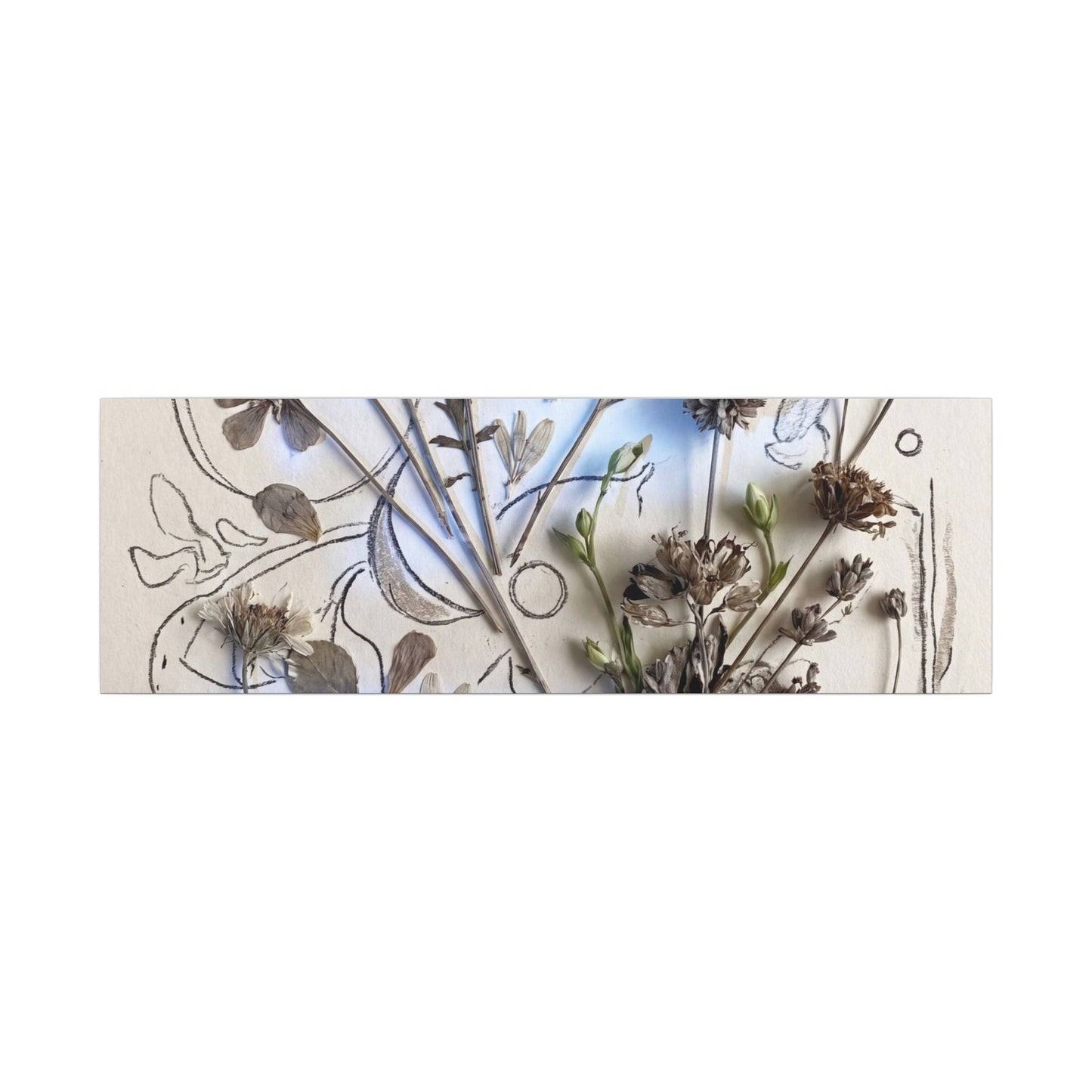 Dried Flowers Minimal Line Canvas Art | Elegant Japandi Art