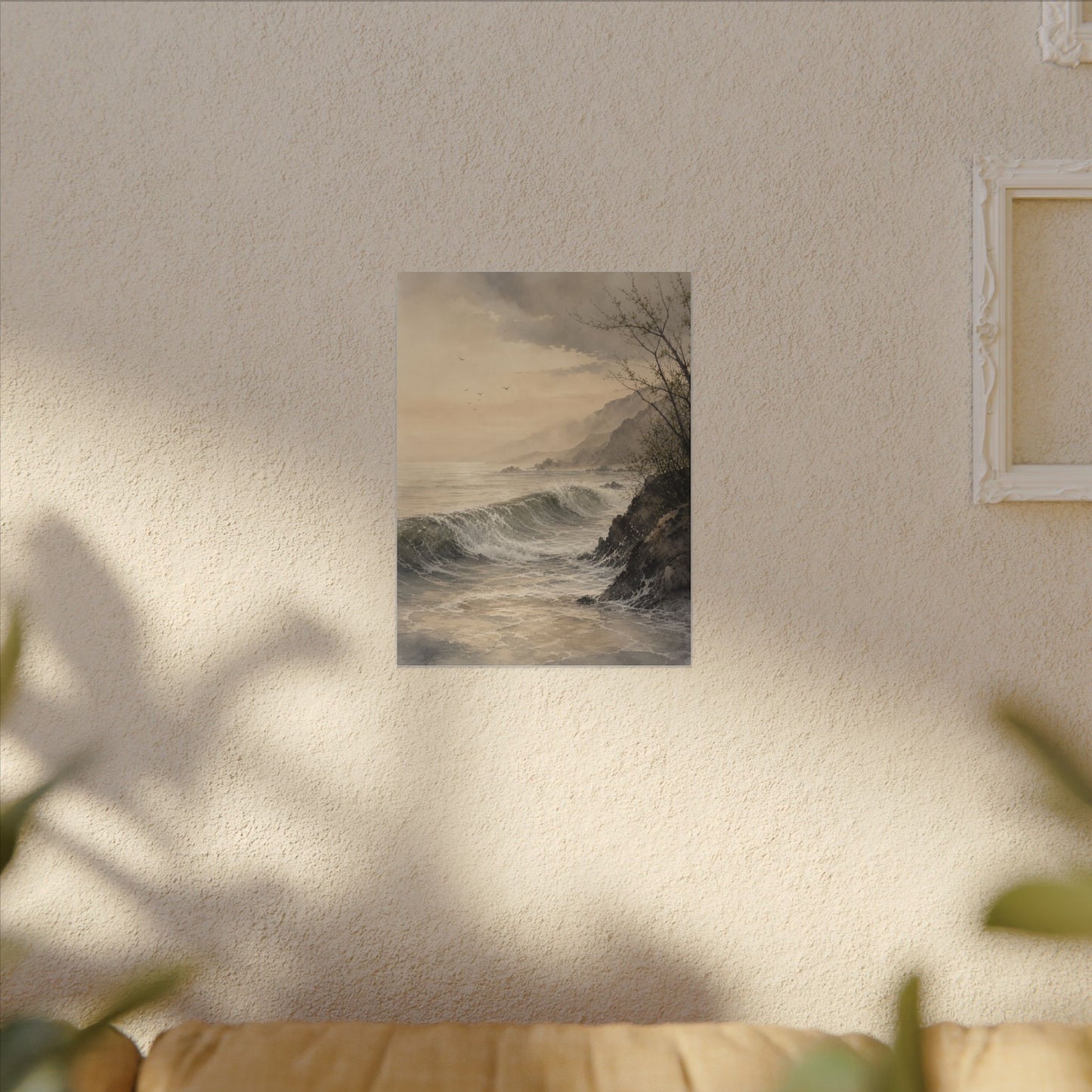 Ocean Wave Spring Canvas Art | Japandi Elegant Design