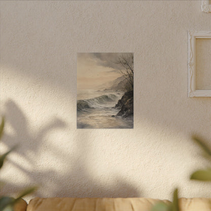 Ocean Wave Spring Canvas Art | Japandi Elegant Design