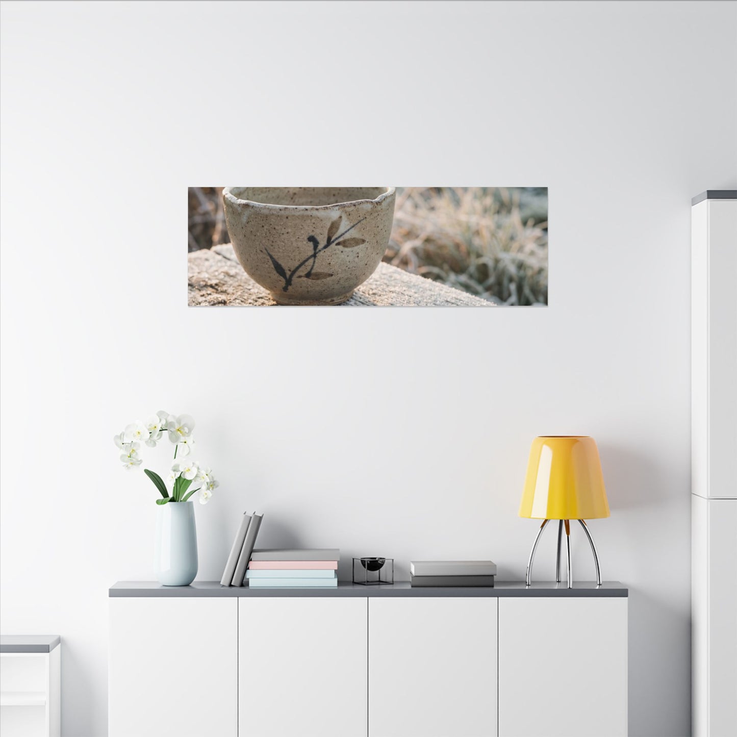 Golden Hour Ceramic Bowl Canvas Art - Japandi Ma