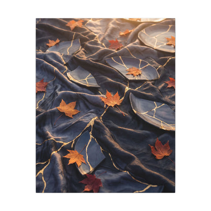 Golden Hour Silk Drape Canvas Art - Kintsugi Shibui