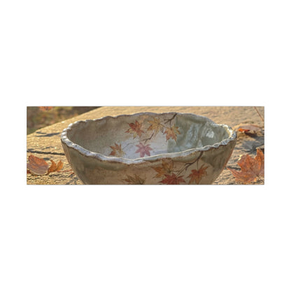 Japandi Ceramic Bowl in Golden Hour | Japanese Pattern Canvas Art