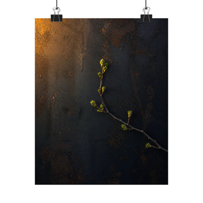 Bold Rust Patina Wall Art Print - Moody Minimal Dark Japandi