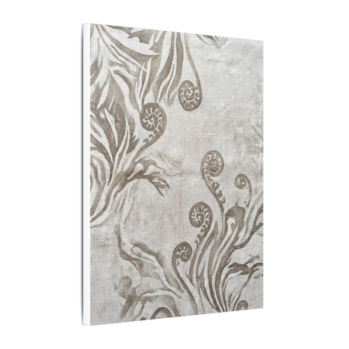 Japandi Fern Unfurling in Overcast | Japanese Pattern Canvas Art