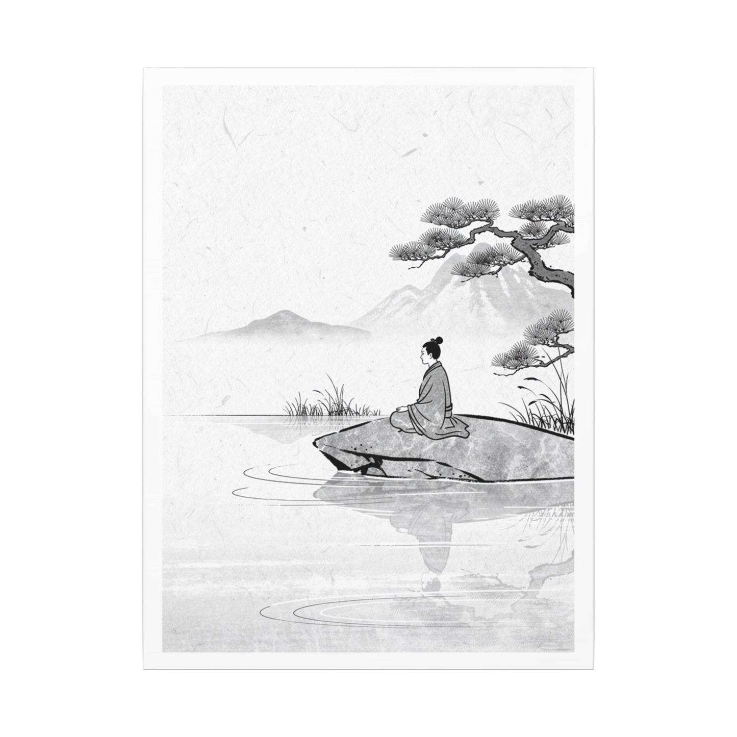 Meditation Harmonious Zen Ukiyo-e Canvas Art