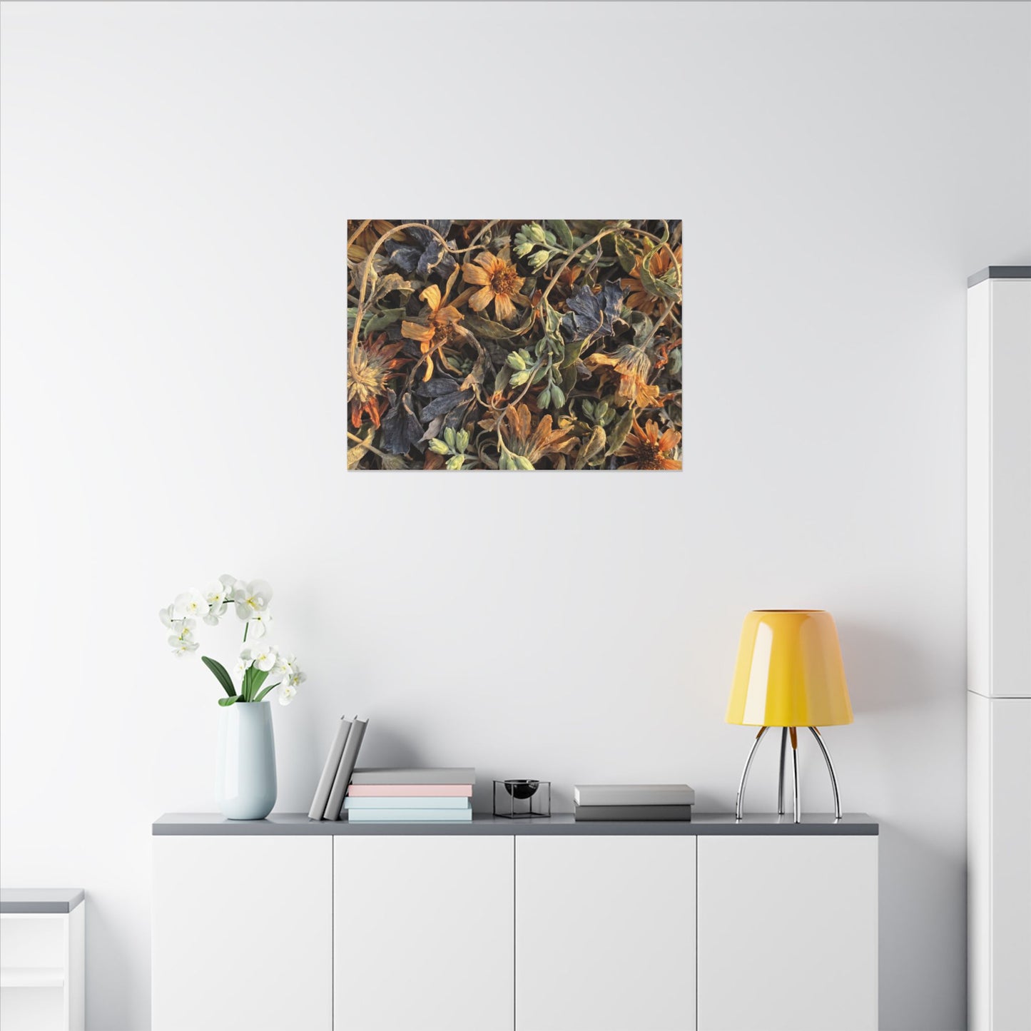 Spring Dried Flowers Japanese Pattern Canvas Art | Warm Decor