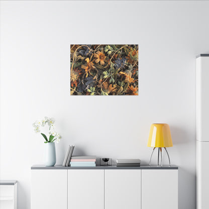 Spring Dried Flowers Japanese Pattern Canvas Art | Warm Decor