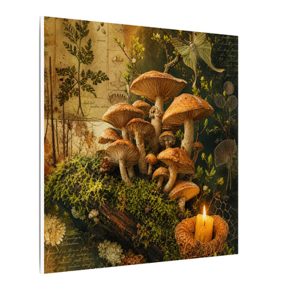 Spring Wild Mushrooms Herbarium Canvas Art | Earthy Decor