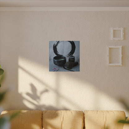 Tea Ceremony Canvas Art | Winter Zen Enso Art
