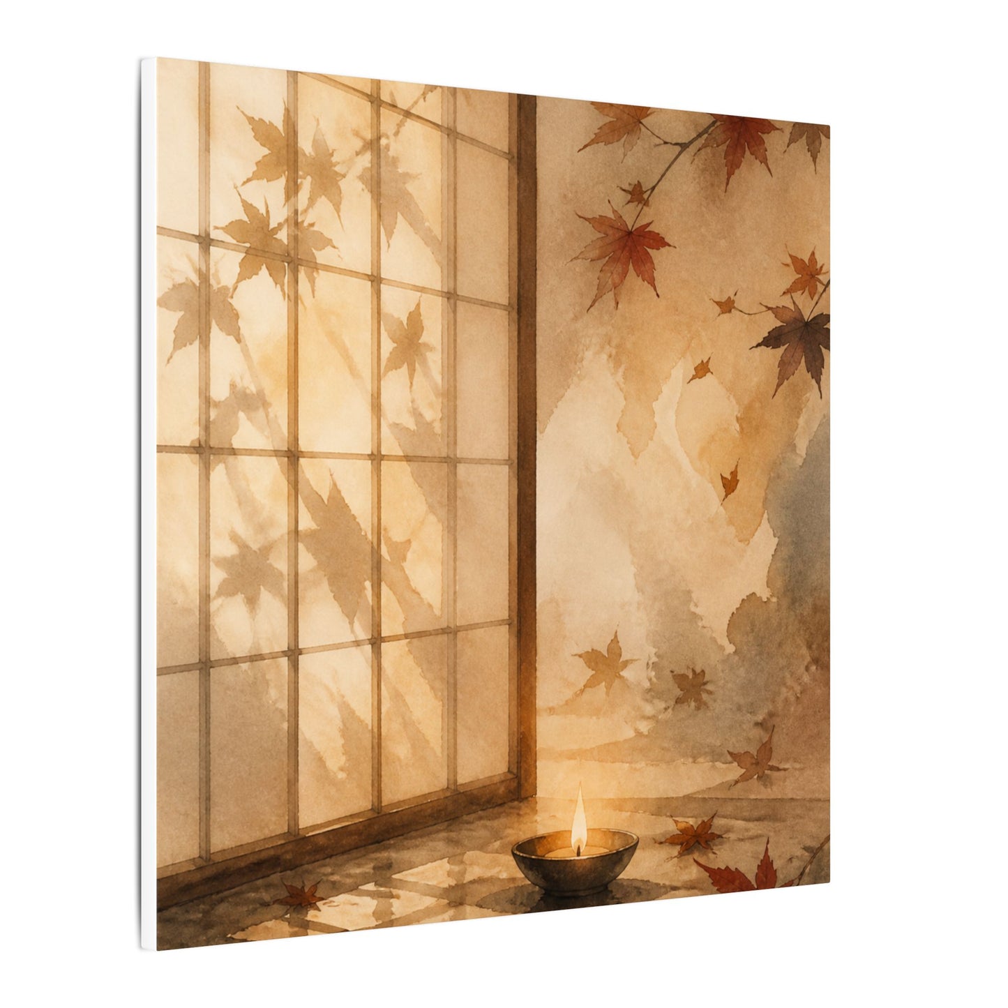 Candlelight Shoji Screen Canvas Art - Japandi Ma