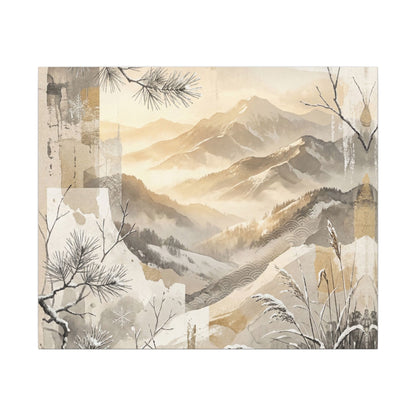 Shibui Mountain Mist Canvas Art - Japandi Japanese Pattern