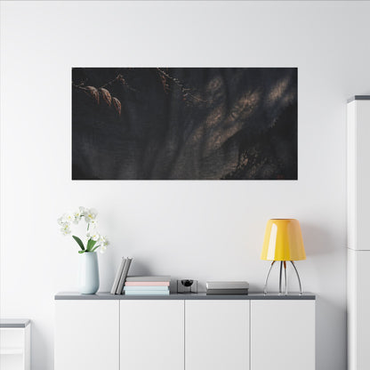 Atmospheric Silk Drape Canvas Art - Charcoal Ink Dark Japandi