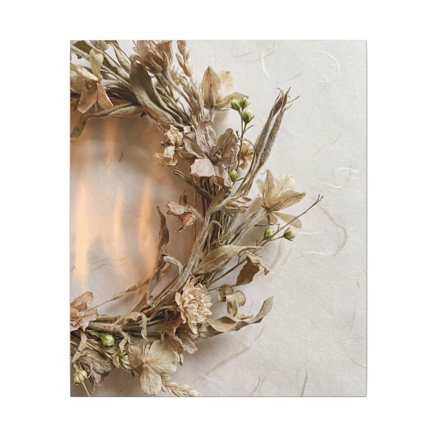 Dried Flowers Japanese Pattern Canvas Art | Neutral Japandi Art