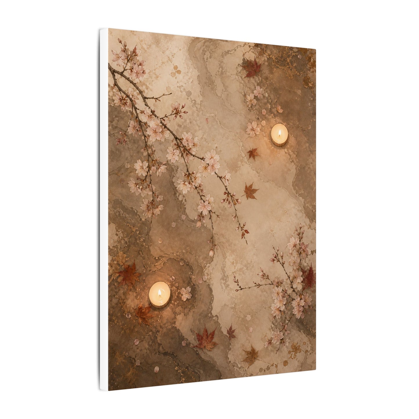 Cherry Blossom Canvas Art | Autumn Japandi Japanese Pattern Art