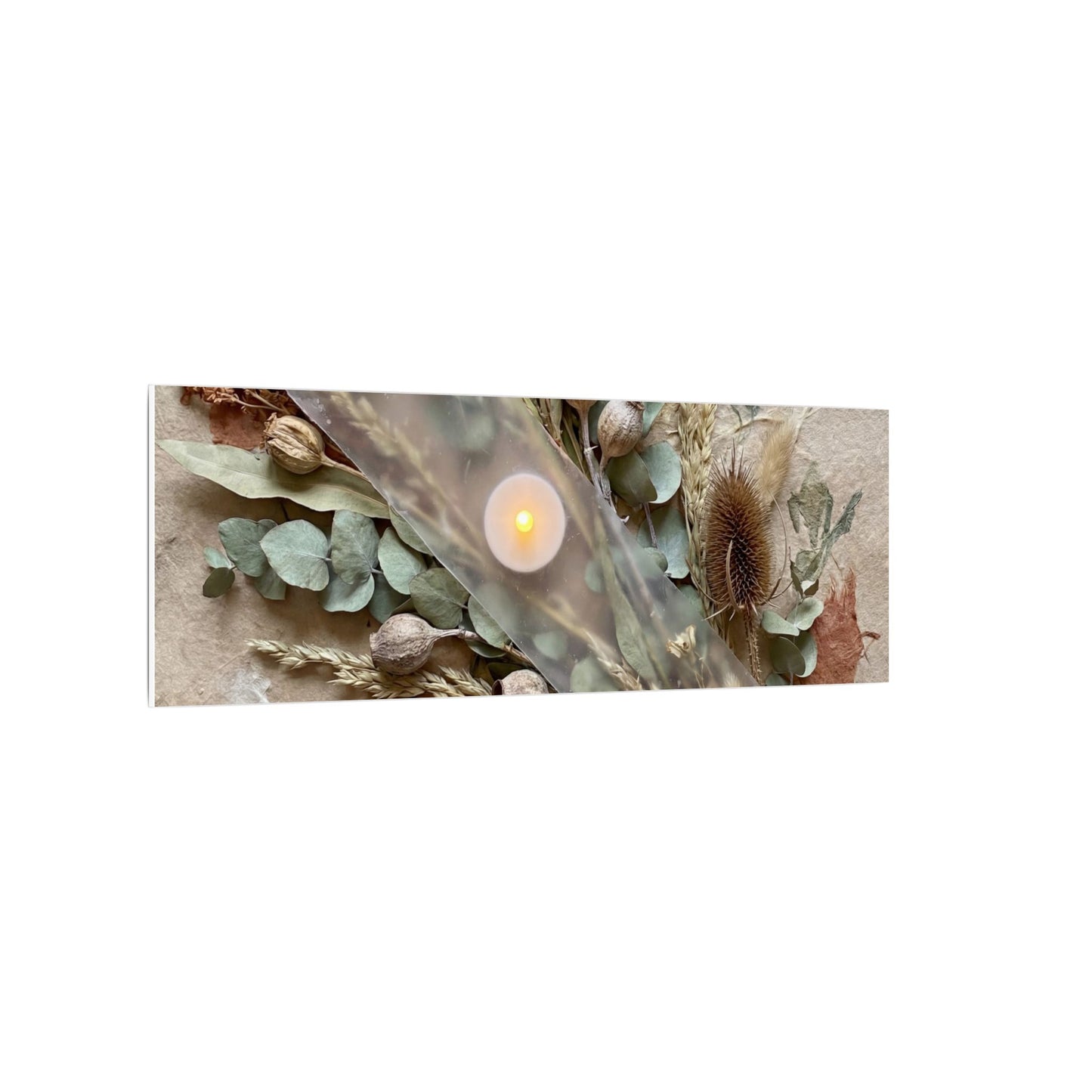 Candlelight Dried Flowers Canvas Art - Japandi Kanso