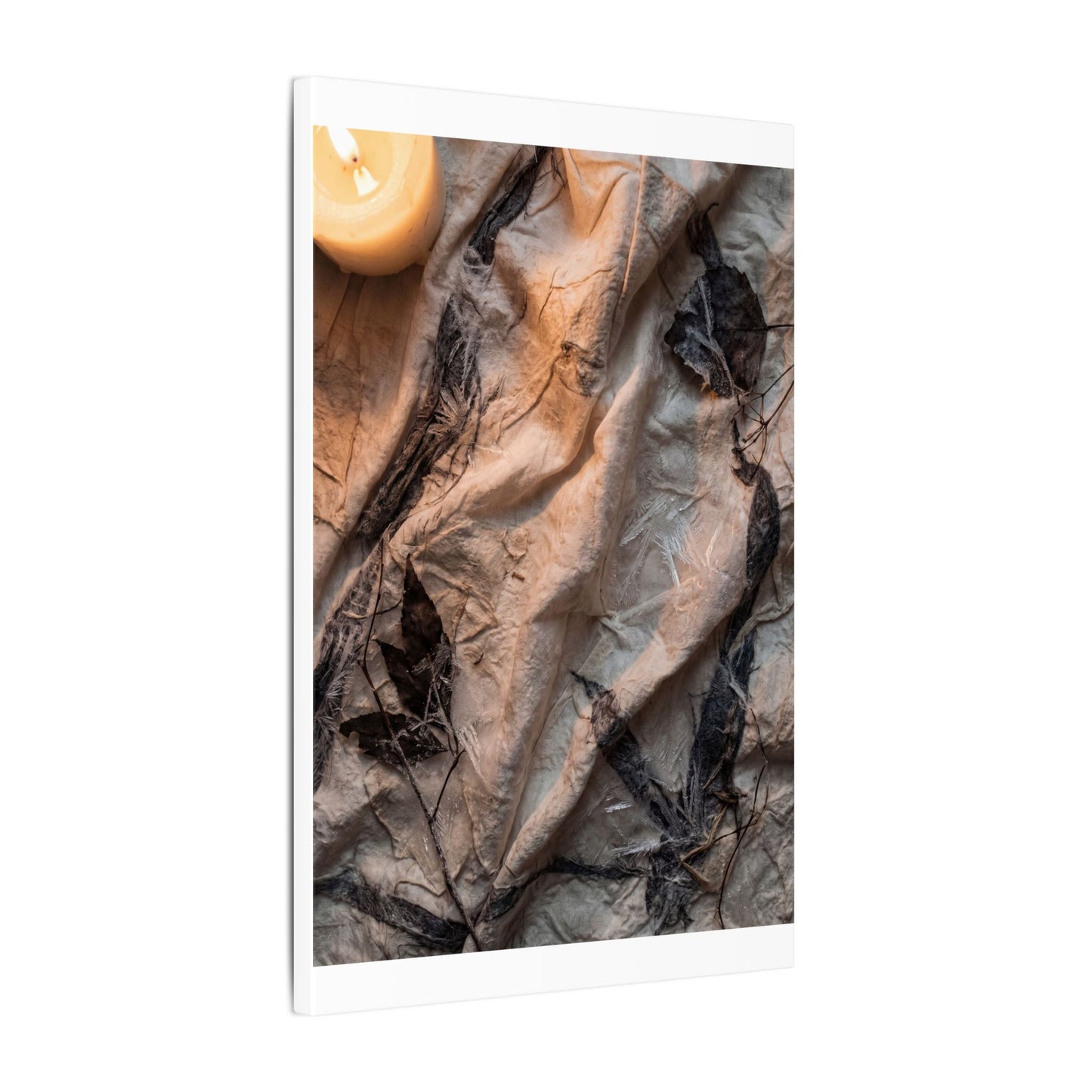 Candlelight Silk Drape Canvas Art - Japandi Mono No Aware
