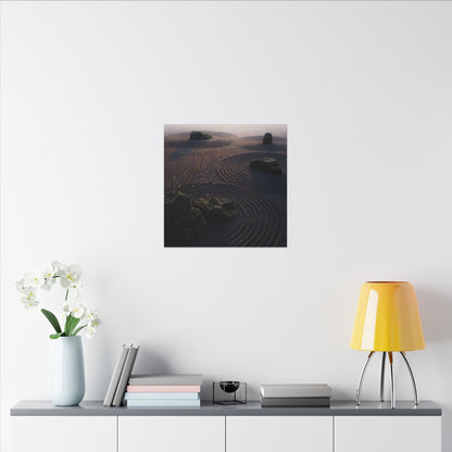 Spring Rock Garden Shadow Zen Canvas Art | Luxurious Decor