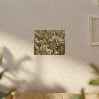 Summer Dried Flowers Minimal Line Canvas Art | Cozy Decor