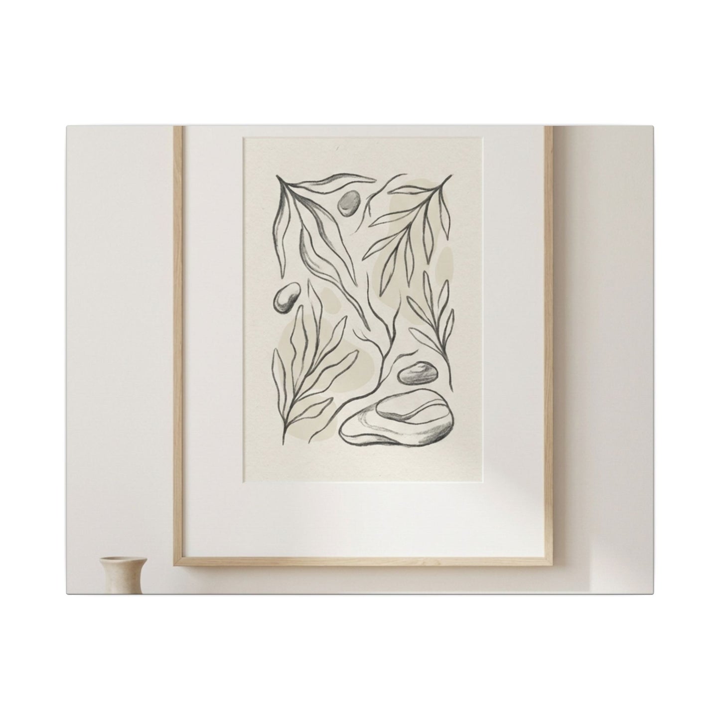 Japandi Charcoal Canvas Art Art Print