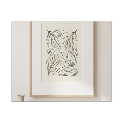 Japandi Charcoal Canvas Art Art Print