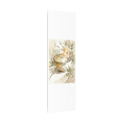 Spring Ceramic Bowl Watercolor Canvas Art | Neutral Decor