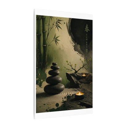 River Stones Spring Canvas Art | Zen Contemplative Design