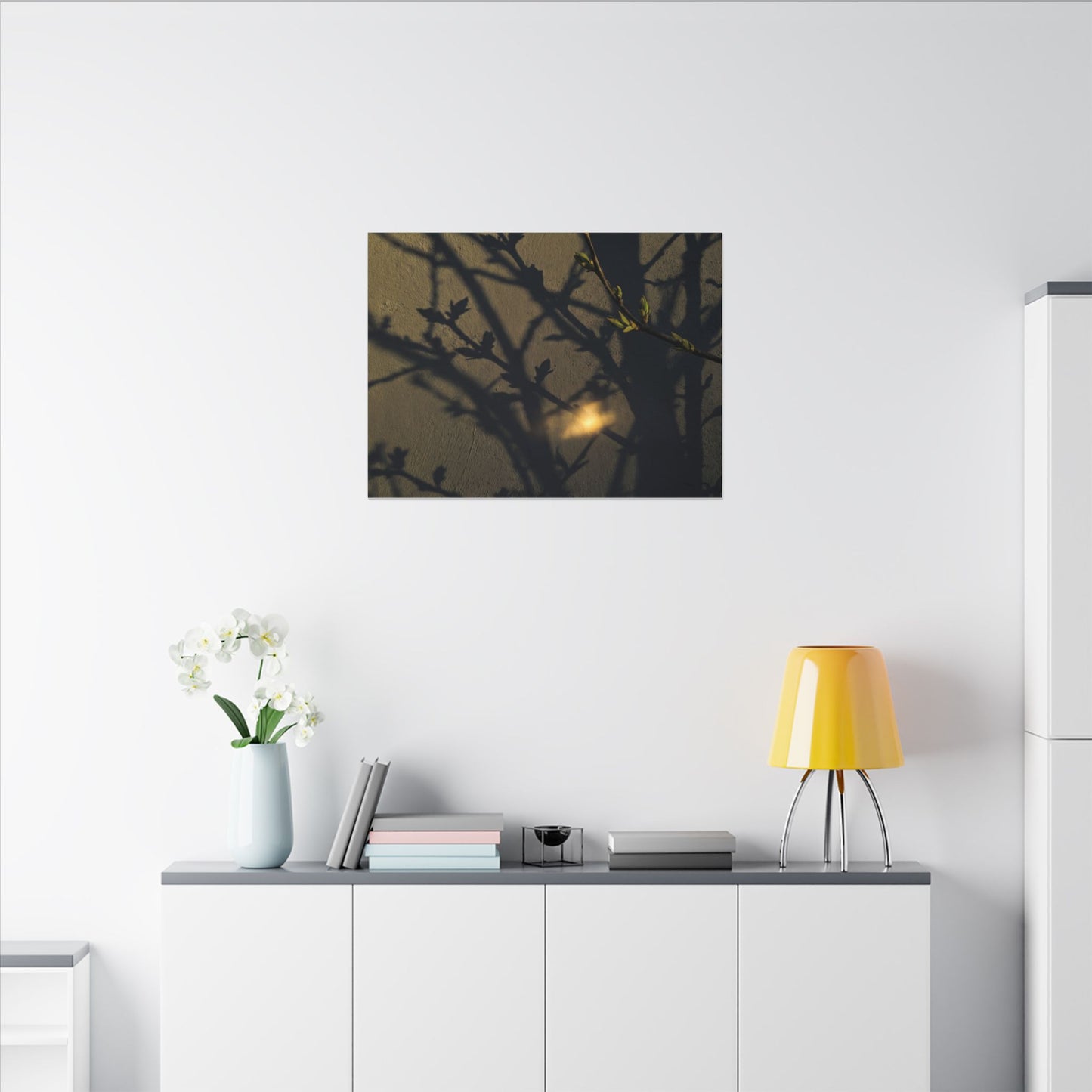 Bold Shadow Play Canvas Art - Moody Minimal Dark Japandi