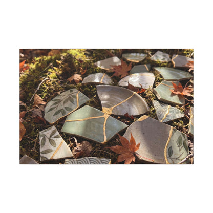 Broken Pottery Japanese Pattern Canvas Art | Elegant Japandi Art