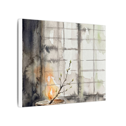 Shoji Screen Canvas Art | Spring Japandi Watercolor Art