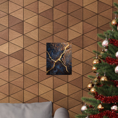 Golden Hour Rust Patina Wall Art Print - Kintsugi Kanso