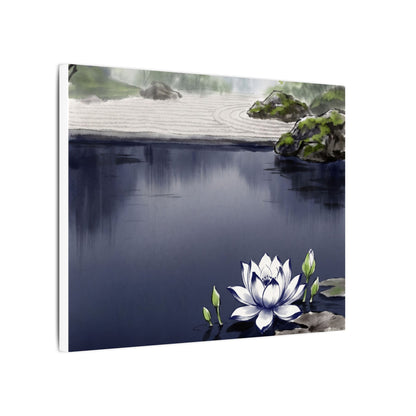 Lotus Flower Karesansui Canvas Art | Tranquil Zen Art
