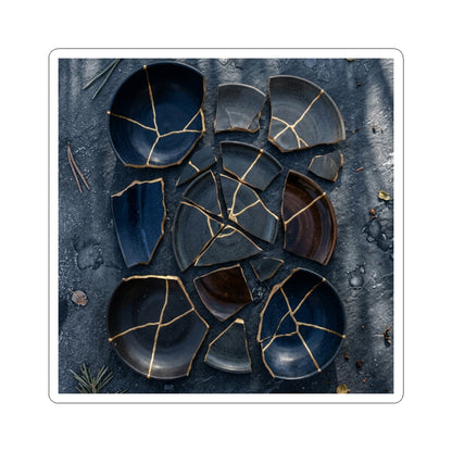 Winter Broken Pottery Shadow Zen Sticker | Atmospheric Decor