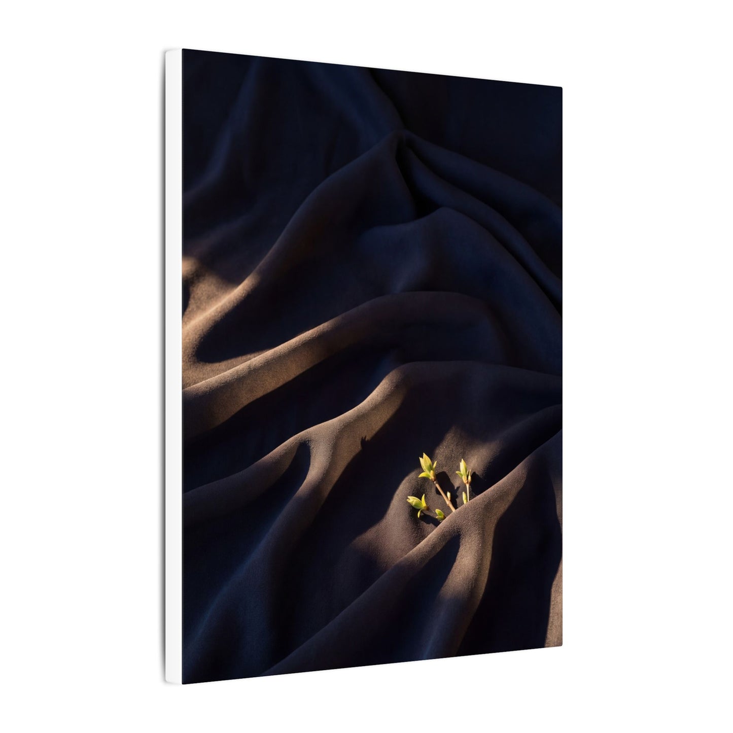 Silk Drape Shadow Zen Canvas Art | Luxurious Dark Japandi Art