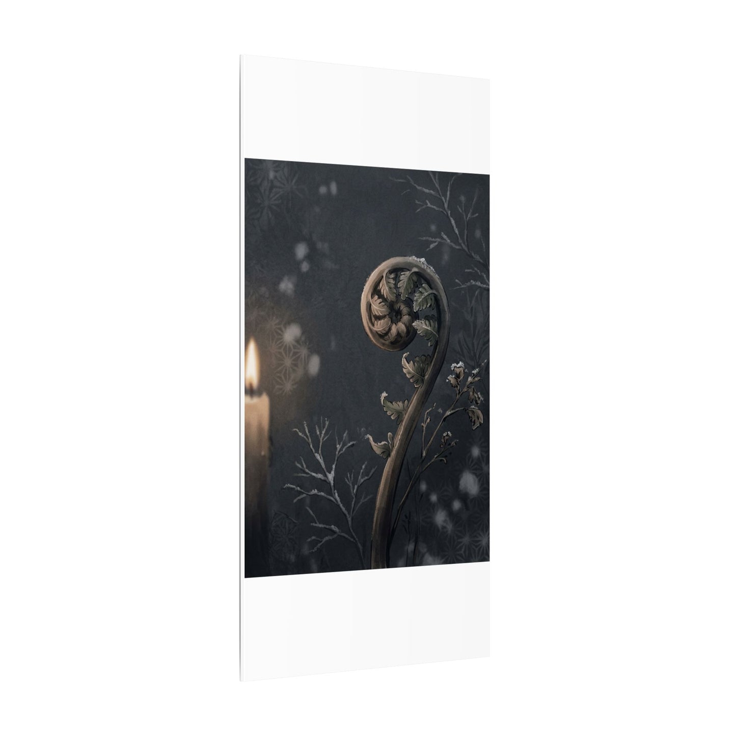 Candlelight Fern Unfurling Canvas Art - Japandi Ma