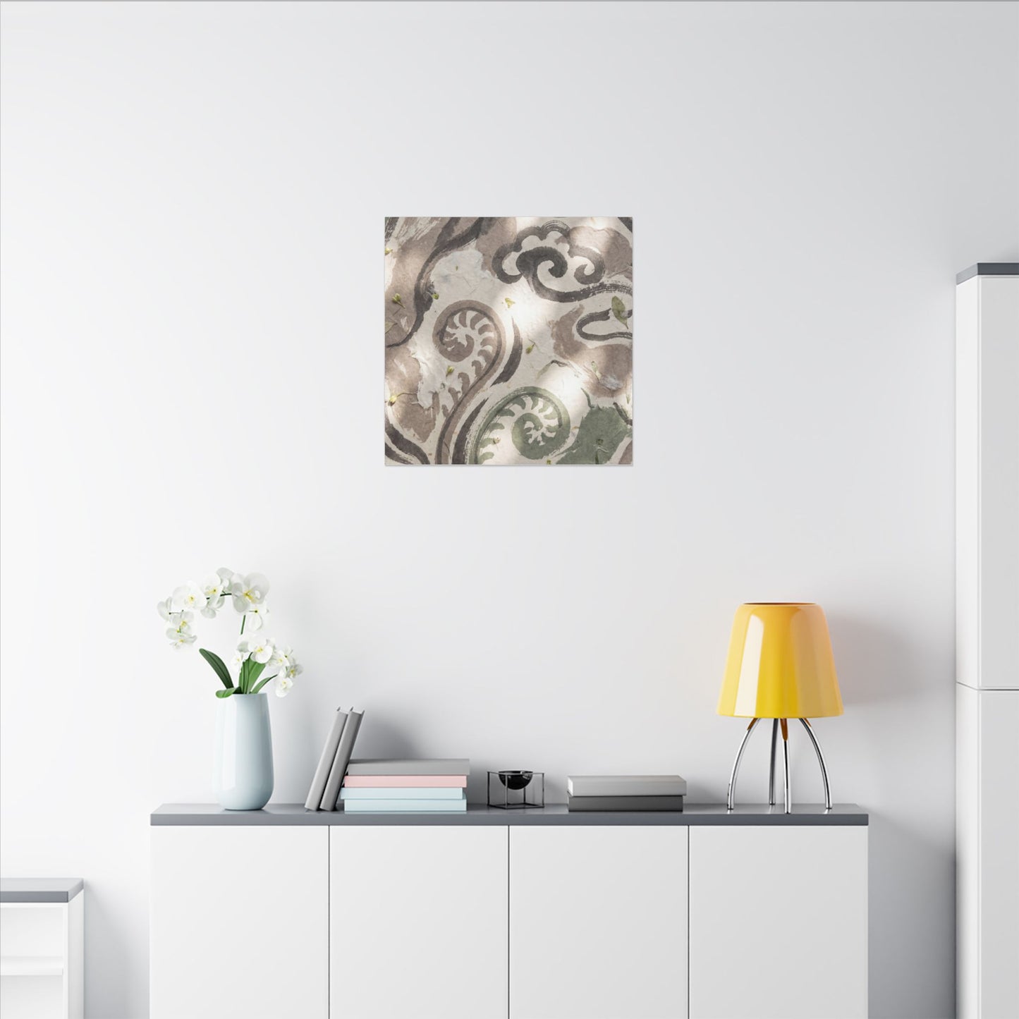 Dappled Ink Brushstroke Canvas Art - Japandi Ma