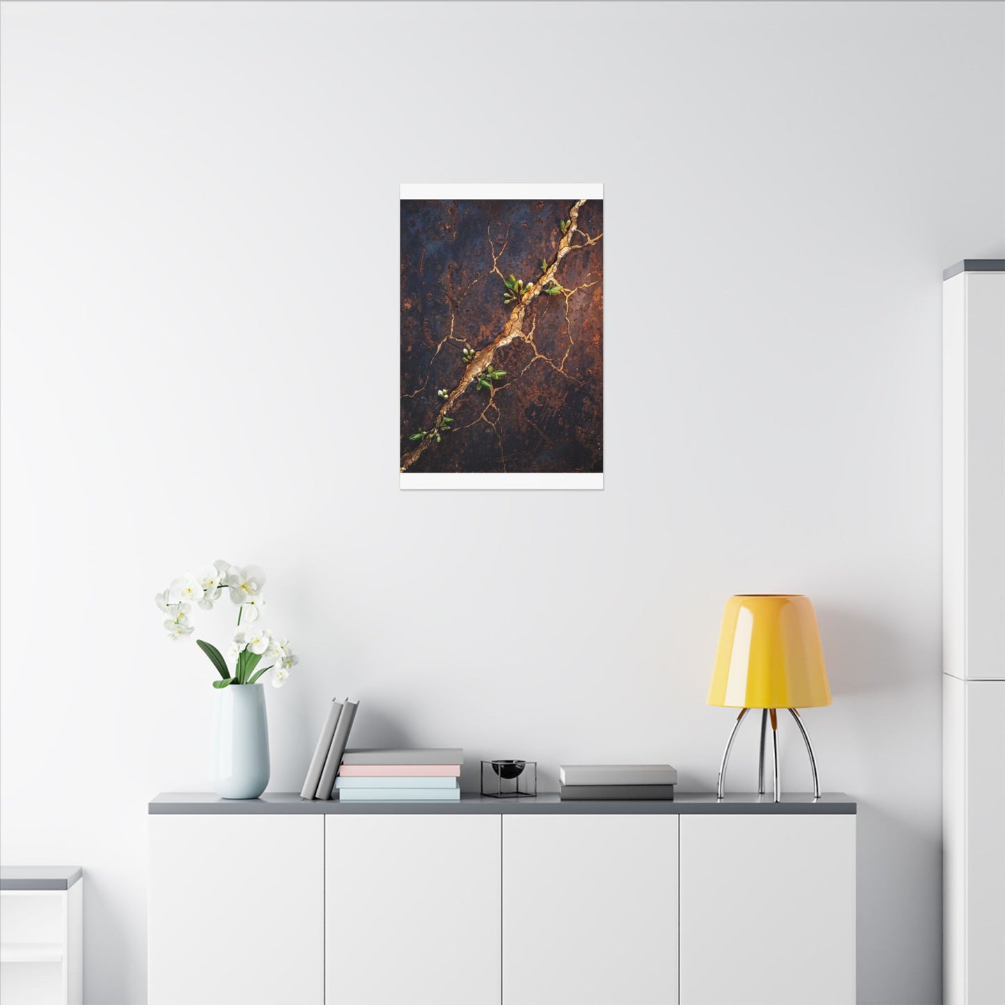 Rust Patina Spring Canvas Art | Kintsugi Resilient Design