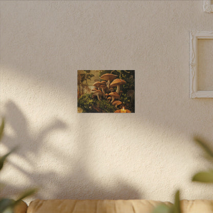 Spring Wild Mushrooms Herbarium Canvas Art | Earthy Decor