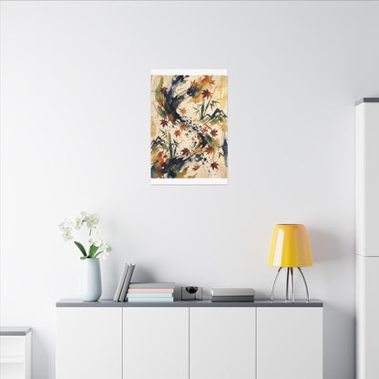 Golden Hour Ink Brushstroke Canvas Art - Zen Shibui