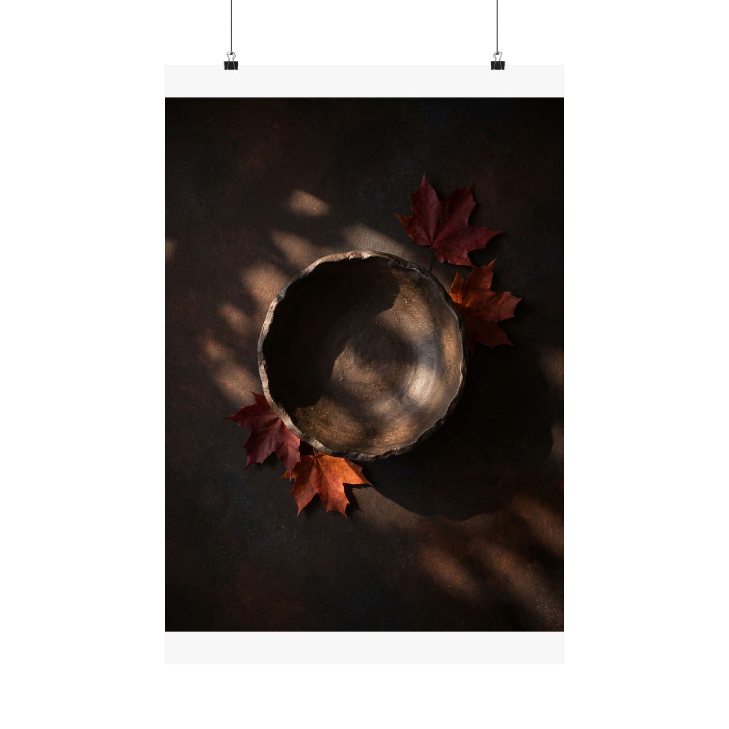 Ceramic Bowl Wall Art Print | Autumn Dark Japandi Dark Texture Art Art Print